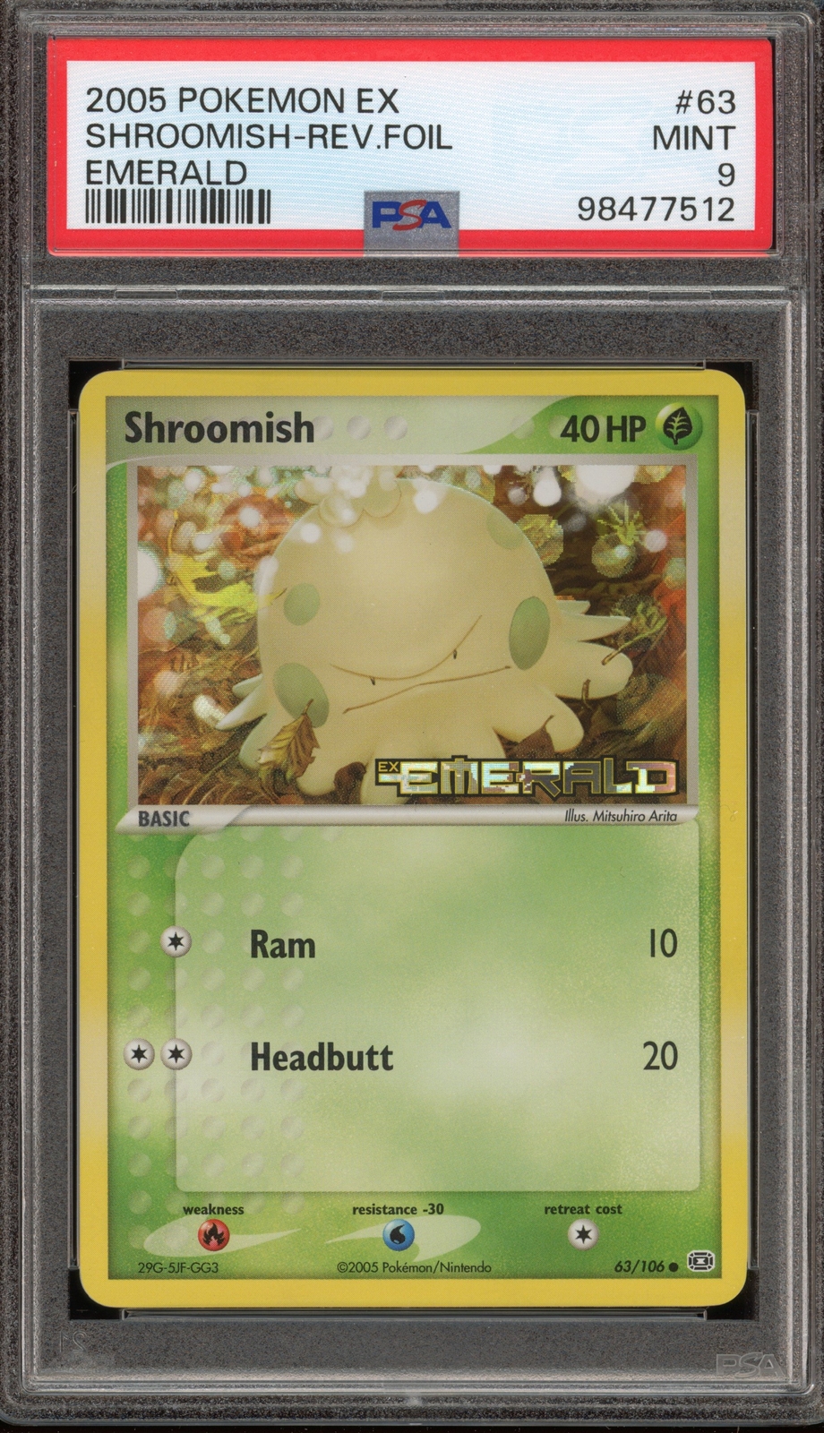 Pokemon Shroomish EX Emerald Reverse Holo #63 PSA 9 Mint