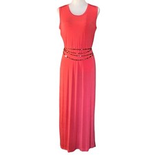 EUC Vintage 90s Coral Pink Maxi Dress. Size Medium. Made in the USA!