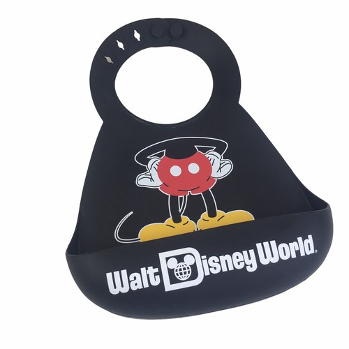 Walt Disney World Mickey rubber baby bib with catch tray