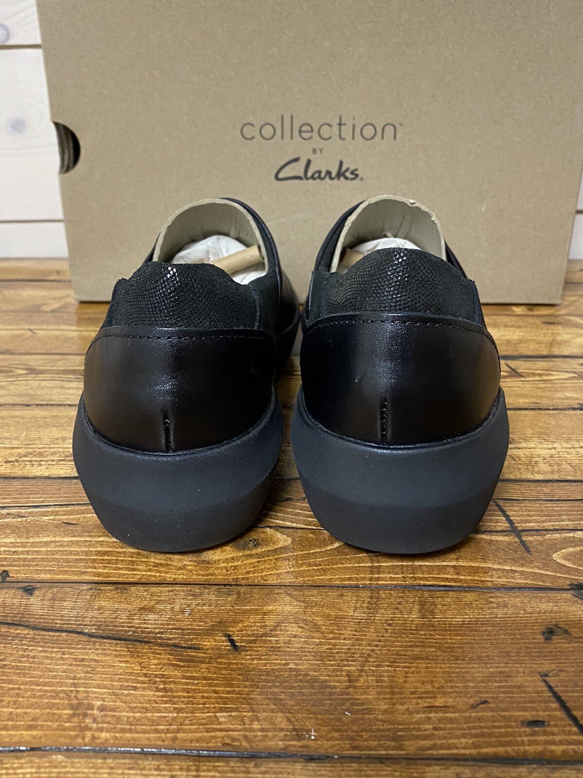 Clarks Women's Kayleigh Step SlipOn Leather Black Shoes Women Sz. 7.5M