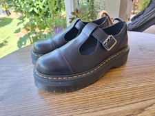 Dr Martens Bethan Platform Shoes Women 11 EU 43 Black Buckle Mary Jane Boho NWOB