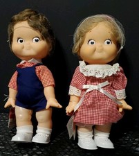 Vintage Campbell Soup Kids With Hang Tags Nets On Hair 9 1/2" Boy and Girl 1988