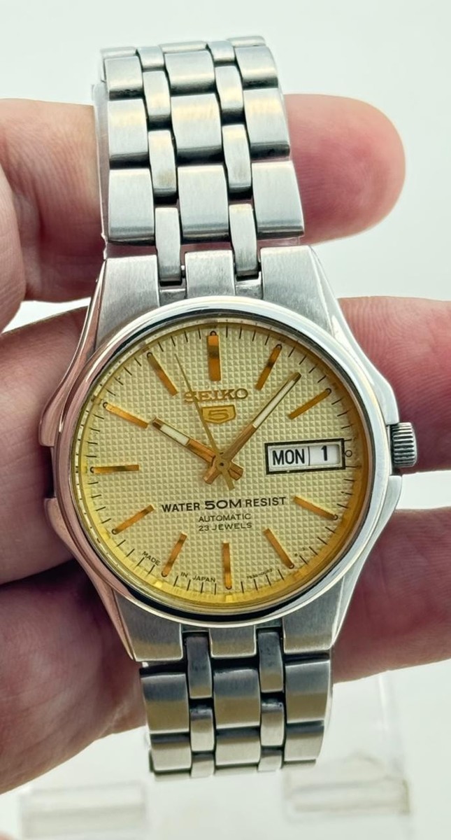 Seiko 5 Watch Automatic 23 Jewels 7S36-00k0 Stainless Steel Japan