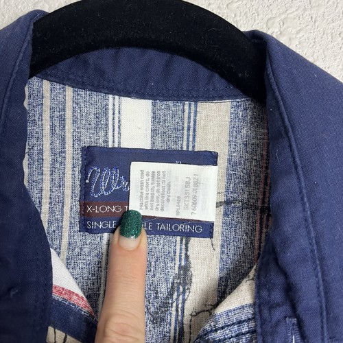 Camisa vintage Wrangler corte vaquero cola X 15,5-34 camisa aguja única EE. UU. - Imagen 6 de 7