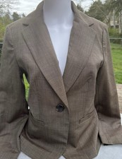 Ann Taylor Taupe Single-Button Tailored Blazer. Size 6.