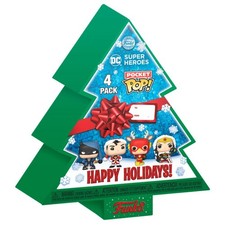 Funko Arbol Con 4 Figuras Pocket Pop Dc Comics Happy Holidays