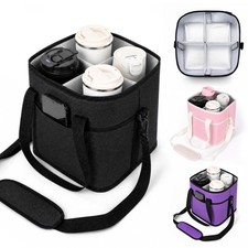 Family Size 4 Compartment Drink Carrier Tote Bag For Food Beverage Delivery