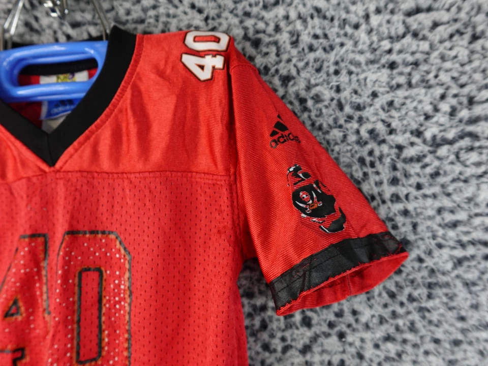 Camiseta Adidas Juvenil 3T Mike Alstott #40 Tampa Bay Buccaneers Roja Equipo NFL Malla Foto 3 de 4