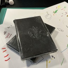 Small Black Leather Address Book with Tabs  Luddite approved 