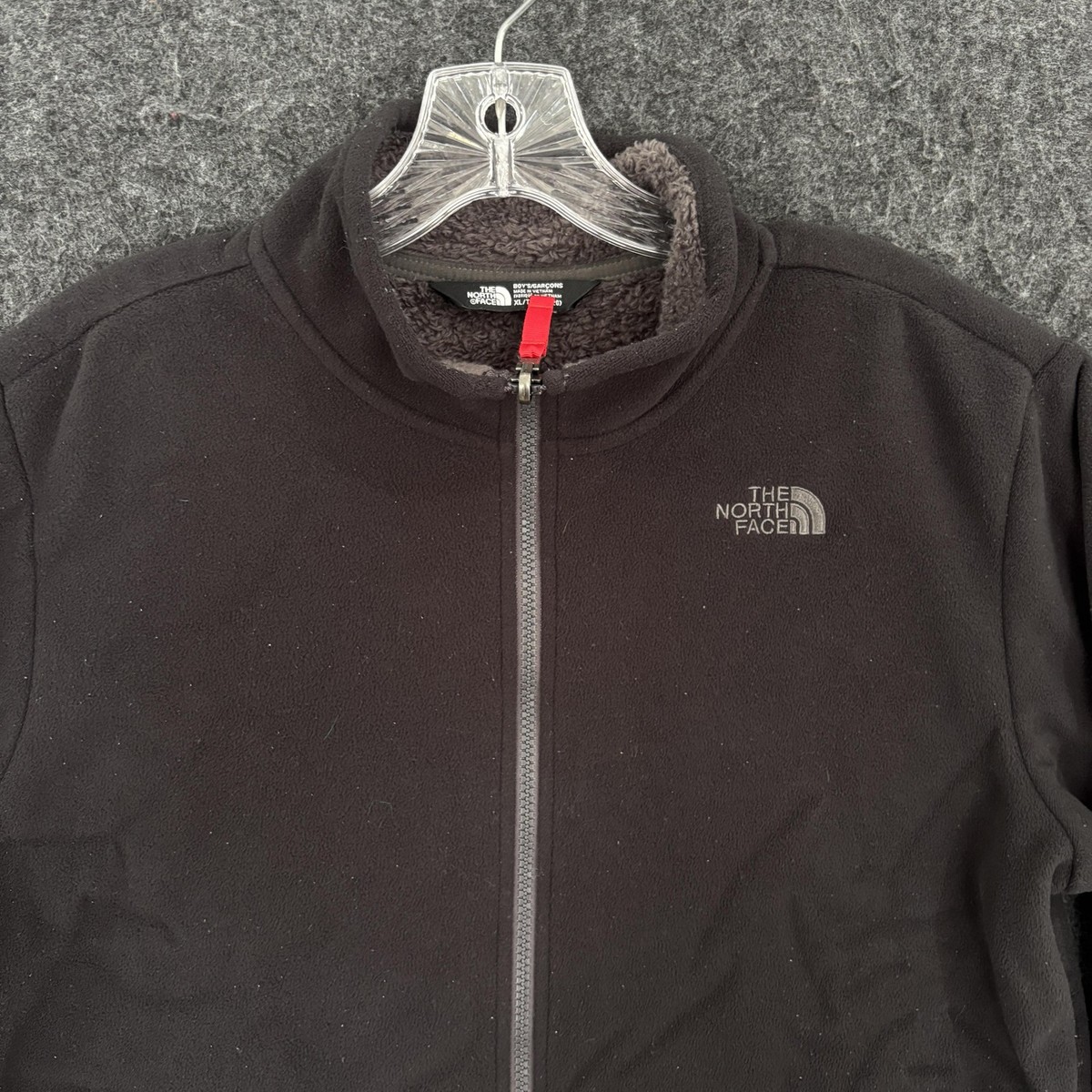 The North Face Jacket Boy's XL 18/20 Black Fleece Full Zip Sherpa