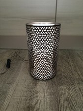 John Lewis Table Lamp Meena Brushed Steel Metal & Fabric