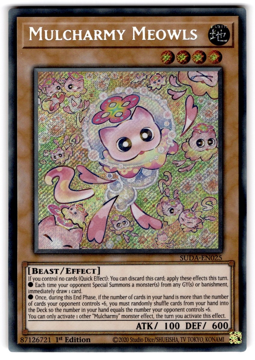 yugioh self mill cards MULCHARMY MEOWLS SECRET RARE 1ST EDITION NEAR MINT SUDA-EN025 Yu-Gi-Oh: 15 Best Mill Cards
