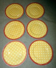 Villeroy and Boch Set of 6 Switch Plantation Safran Porcelain Salad Plates EX!