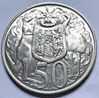 1966 Australian First Round Silver 50c Coin - 80% Silver