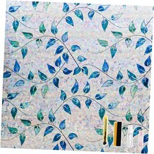 Window Privacy Film 3D Static Cling Window Film with 17.5 x 78.7 Inch Foliage