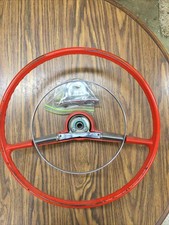 Original 1957 Chevrolet Steering Wheel Red Horn Ring