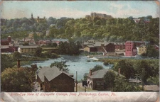 Bird's Eye View Lafayette College Phillipsburg Easton PA 1910s Postcard