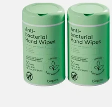 2 new  Biopure Plant Based Anti-Bacterial Hand Wipes with Aloe & Vitamin E,