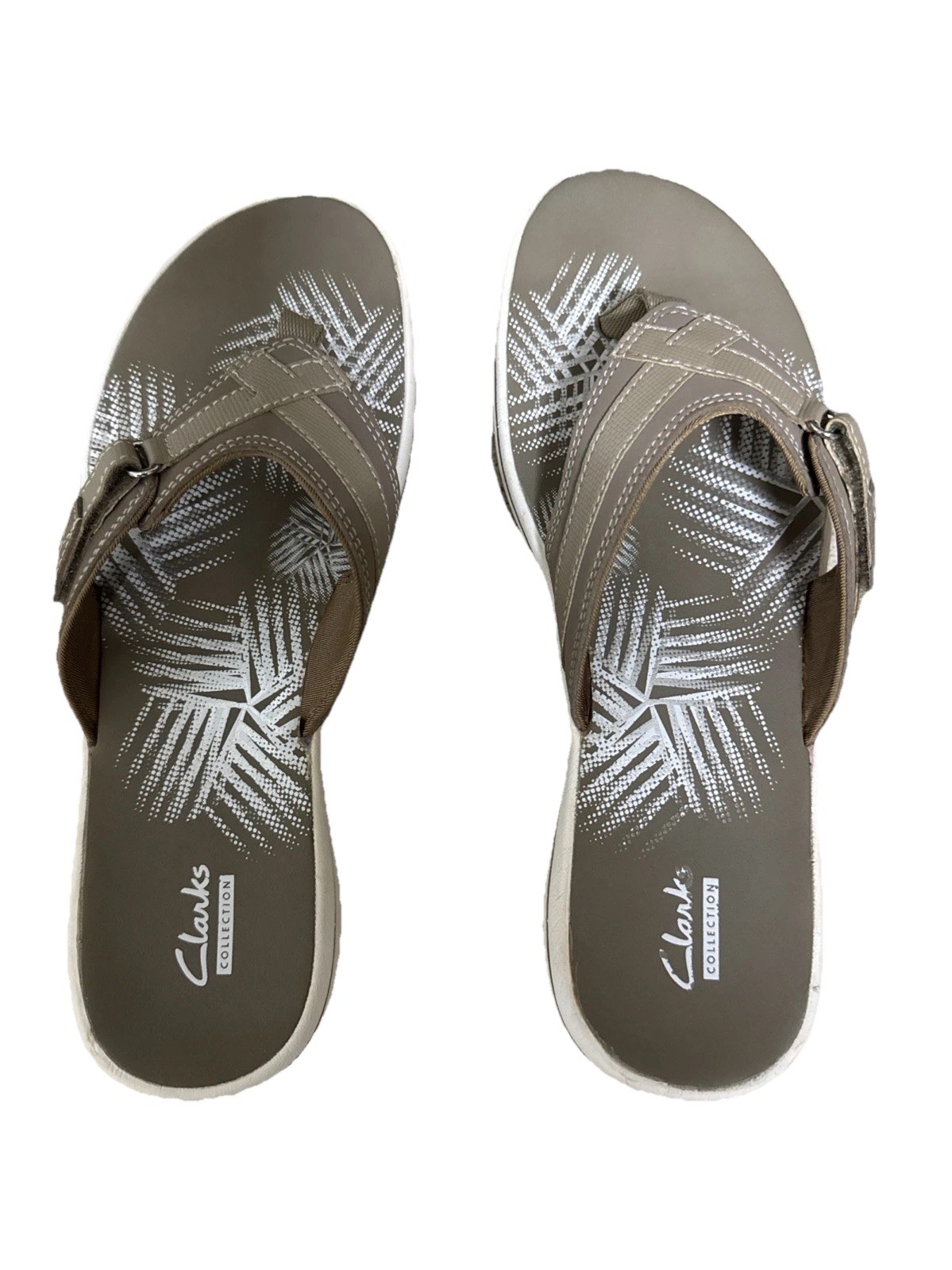 Clarks Collection Sandals Women Sz 9 Tan /Taupe Breeze Sea Comfort Lightweight