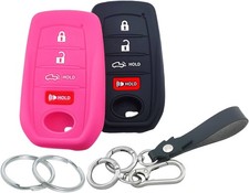 2Pcs 4 Buttons Silicone Smart Key Fob Cover for 2019-2022 2023 2024 2025 Toyota
