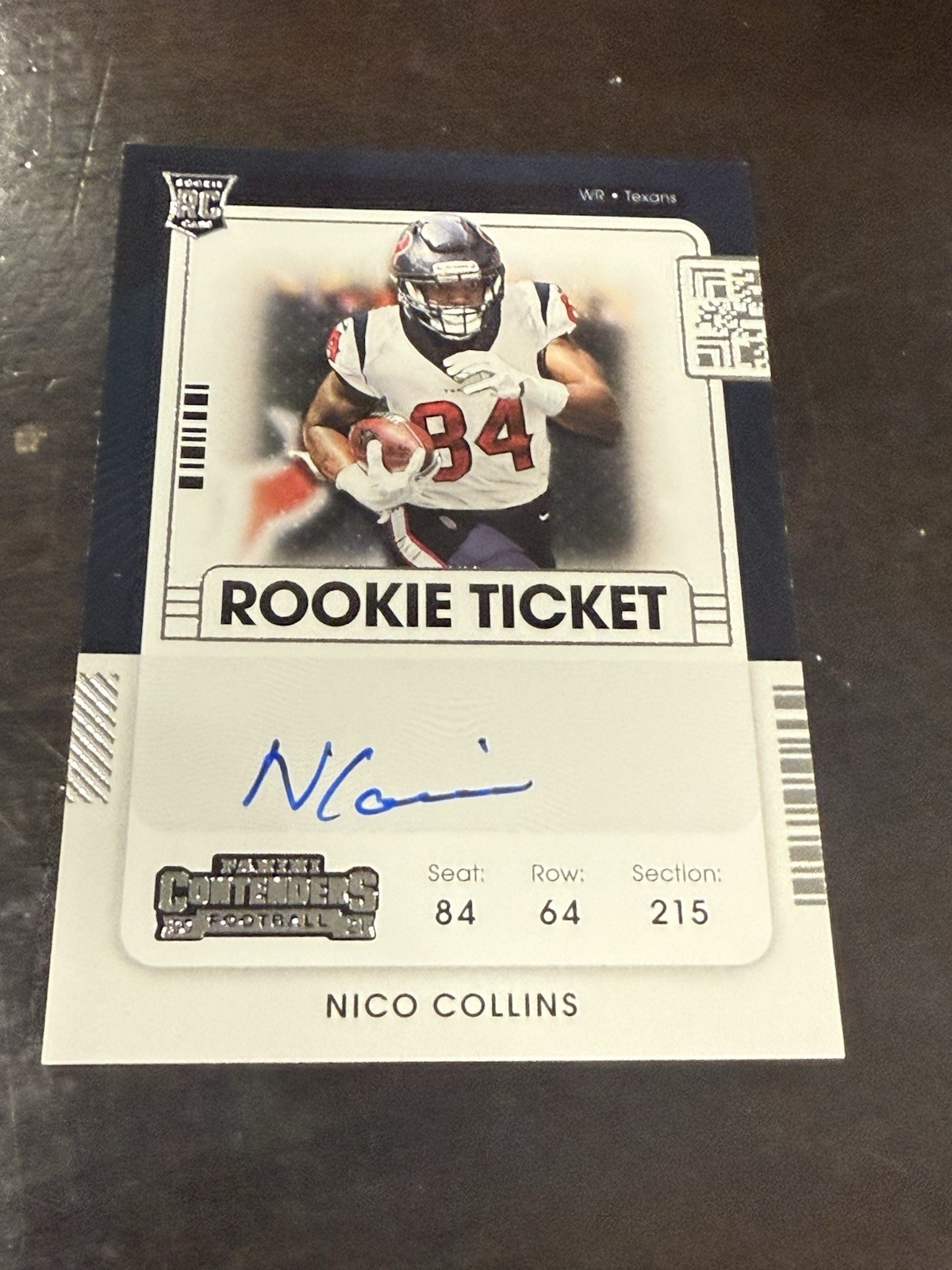 Nico Collins 2021 Contenders Rookie Ticket Auto Autograph #127