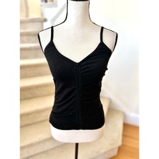 Vintage Y2K Black Max Studio Silk Ruched Baby...