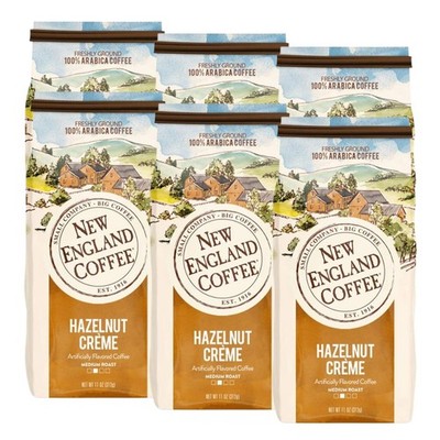 Hazelnut Creme Ground Coffee Medium Roast Arabica 6 Pack 11oz Bag