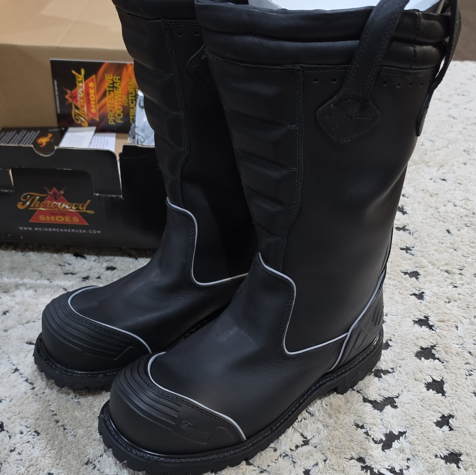 Thorogood Hellfire 804-6369 Men's Structural Bunker Boots Black Size 10M