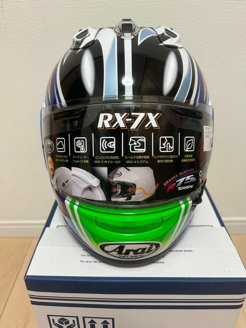 Asian fit Arai Full face Racing helmet RX-7X CORSAIR-X RX-7V NAKANO GREEN L Size