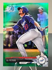 2017 Bowman Chrome Prospects Green Refractor 75/99 #BCP208 DJ Peters Los Angeles