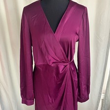 ASTR THE LABEL Brigitte Elegant Purple Burgundy Wrap Dress