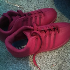 K-Swiss Men's Pink Low Top Lace-Up Athletic Sneaker, Solid Pattern