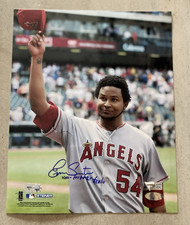 ERVIN SANTANA SIGNED AUTOGRAPH AUTO 8X10 PHOTO WITH COA FROM STEINER MLB LEGEND