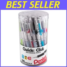 Penndel Quick Click Pencil, 0.7mm, Assorted, 36 Ct