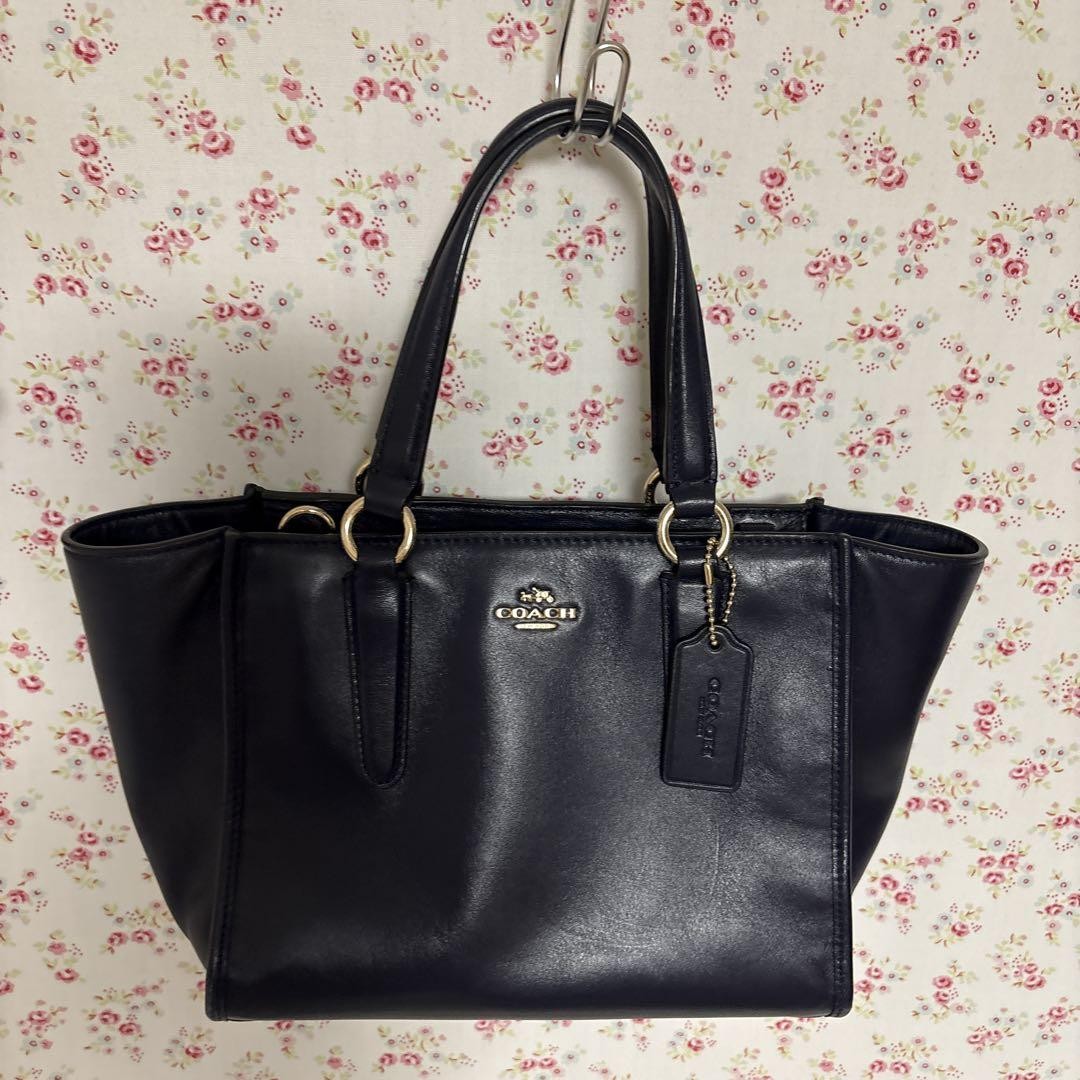 Coach Navy Leather Shoulder Bag Crossbody Purse M4_0701