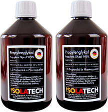 Glicole Propilenico 2 X 0,5L (1000Ml) 99,9% Grado Farmaceutico | per Alimenti E 