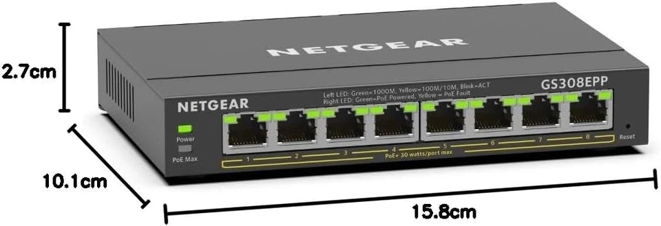 NETGEAR - SWITCH 8-PORT 1G POE+ SWITCH 124 W SMART MANAGED PLUS,black 8 Port   8 - Image 2 of 4