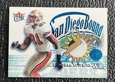 🔥TERRELL OWENS 2002 FU SDB GAME USED JERSEY PATCH PLATINUM MEDALLION #d /25!🔥