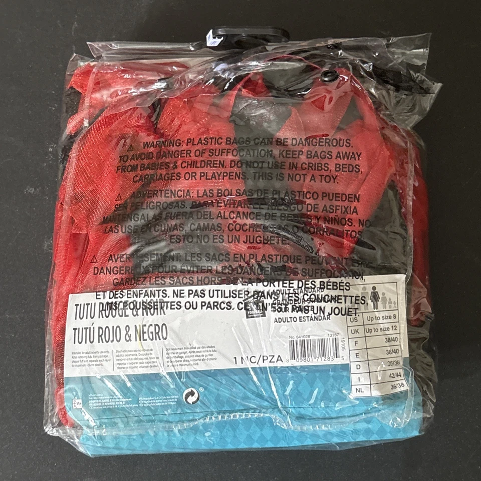 Rojo y Negro Tutú Falda Ladybug Elegante Vestir Halloween Adulto Disfraz Accesorio Foto 3 de 4