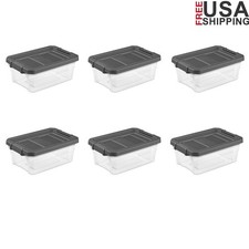 Durable Storage Containers Stackable Clear Plastic Bins W/ Lids Organizing New