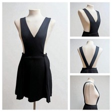 Black Sleeveless Dress Size 10 Deep V  Fit-and-Flare Sexy Formal Festival Club