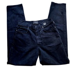 Vintage 90s Y2K Versace Jeans Couture Black Straight Leg Denim Pants 34x35 Italy