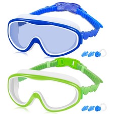 COOLOO Kids Swim Goggles for Age 3-15 2 Pack Kids Goggles for Swimming with
