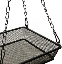 2 Pack Hanging Bird Feeder Tray Platform Metal Mesh Seed Tray for Bird Feedin...