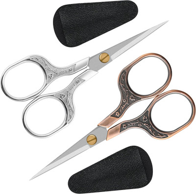 Small Sharp Scissors- 5 Inch Precision Scissors-2 Pack,Razor Sharp Blade Shears