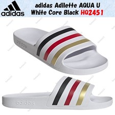 Image of adidas Adilette AQUA U White Core Black HQ2451 Men's Size