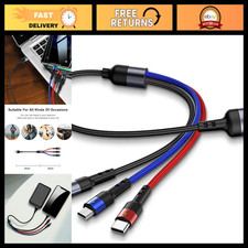 3 in 1 Multi USB Charging Cable 1ft - 2 Pack Short Fast Charge Data Sync Cable