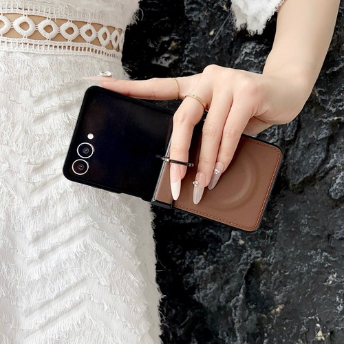 Funda de cuero con soporte de anillo magnético para Samsung Galaxy Z Flip 7 FE/Flip7/6/5/4/3 - Imagen 7 de 34