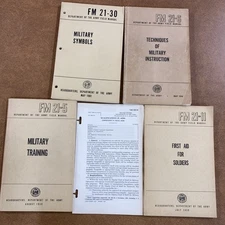 Army Field Manuals Lot of 5 SC 21-6, 21-5, 21-11, 21-30 & AR6 2210 1950s & 60s