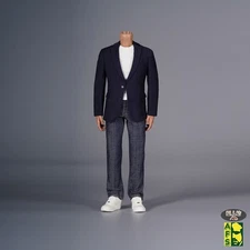 AFS 1/6 A019 Blue Suit T-Shirt Pants Belt Shoes Clothes Fit 12" PH Figure Body